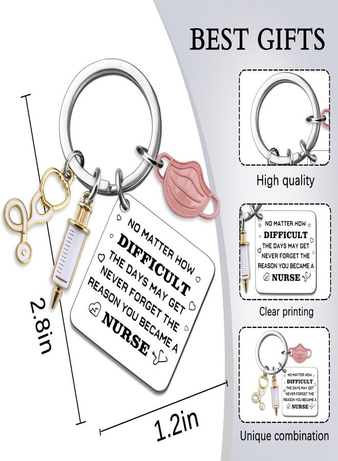 MOEXUKO 8 Pcs Nurse Christmas Gifts for Women Stocking Stuffers for Nurse Keychain Thank You Gifts for Nurses RN LPN Nursing Students Birthday Graduation Retirement Gift Ideas Nursing School Keyring - Image 2